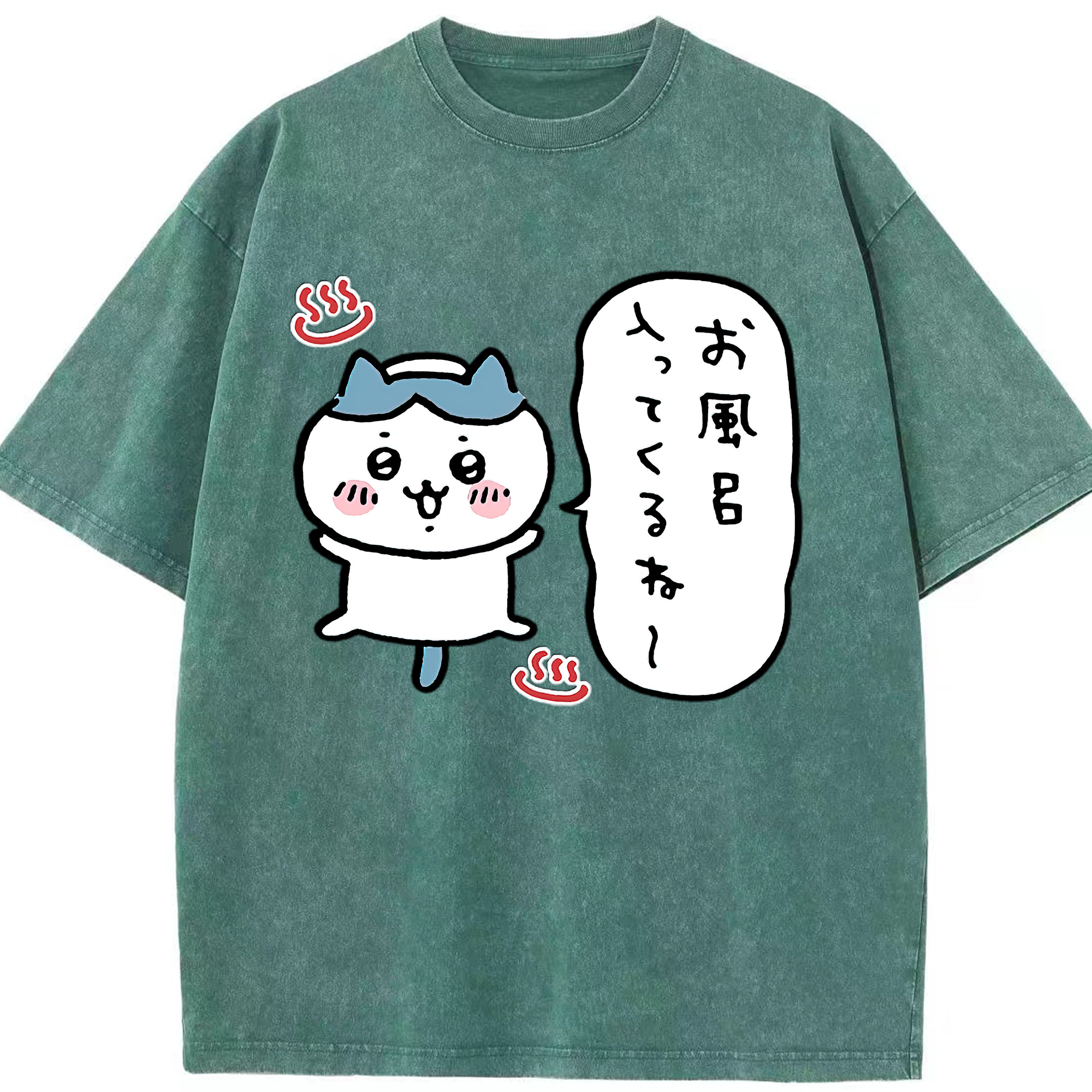 （画像用） ちいかわ ハチワレ Chii-kawa hachiware 綿100% ヴィンテージ風 半袖Tシャツ（フロントプリント）